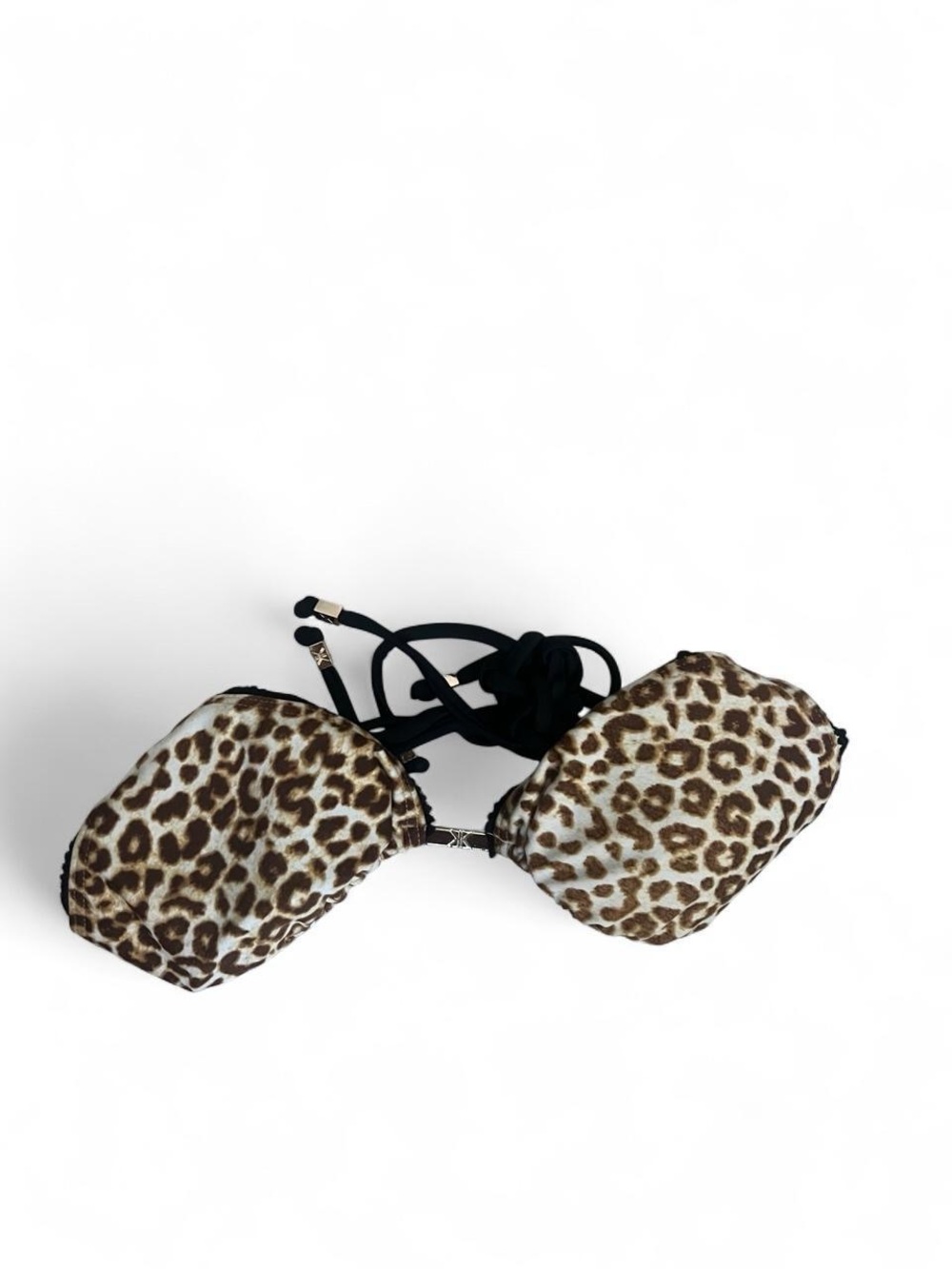 Leopard Print Bikini Top - Brown & Black
